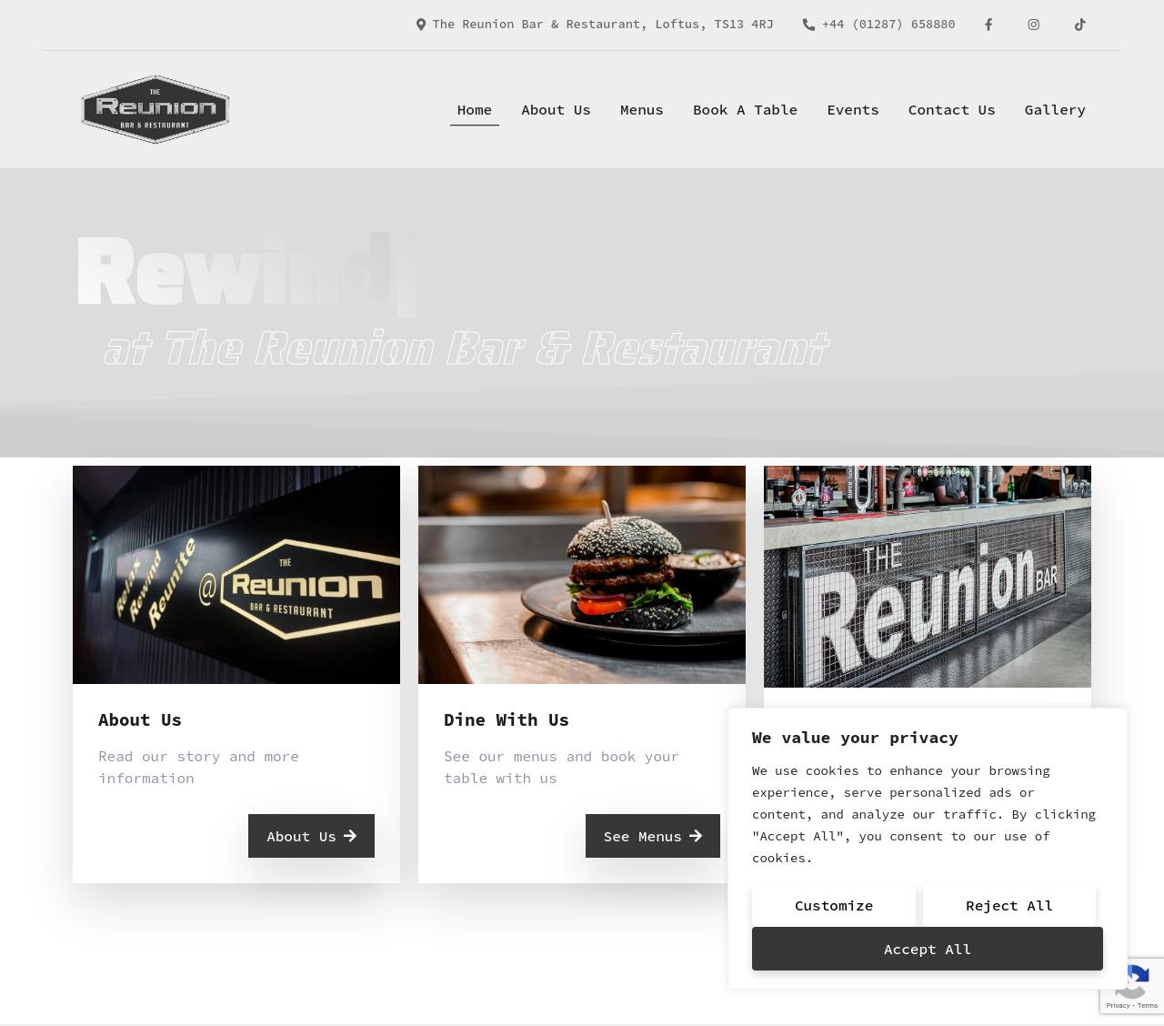 The Reunion Bar - Designed by Miber.xyz - web design York